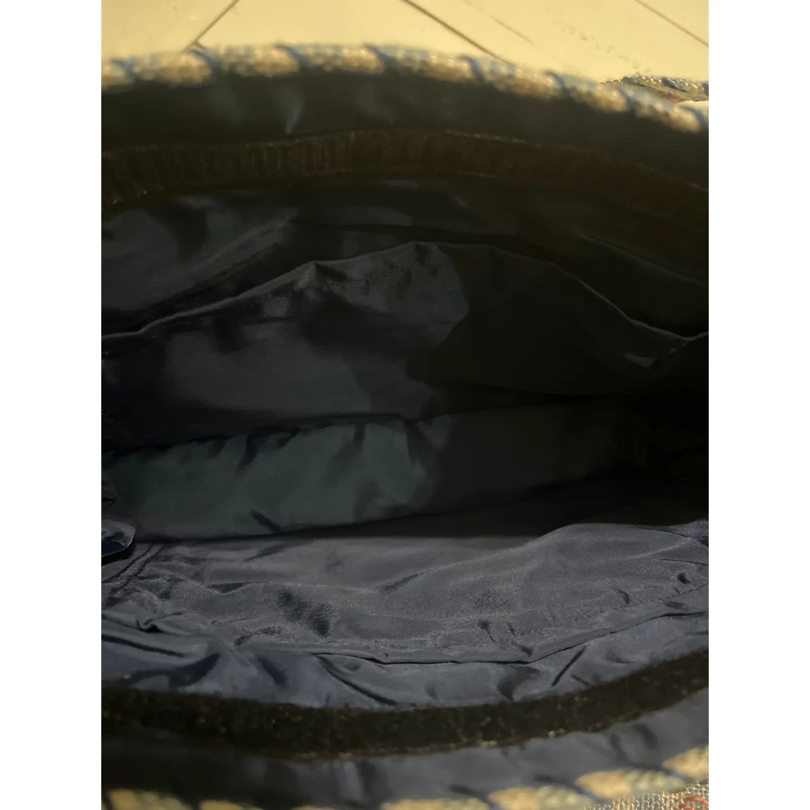 Handmade Plaid Cottage core Handbag Country Blue 13x10 Handsewn - Image 8