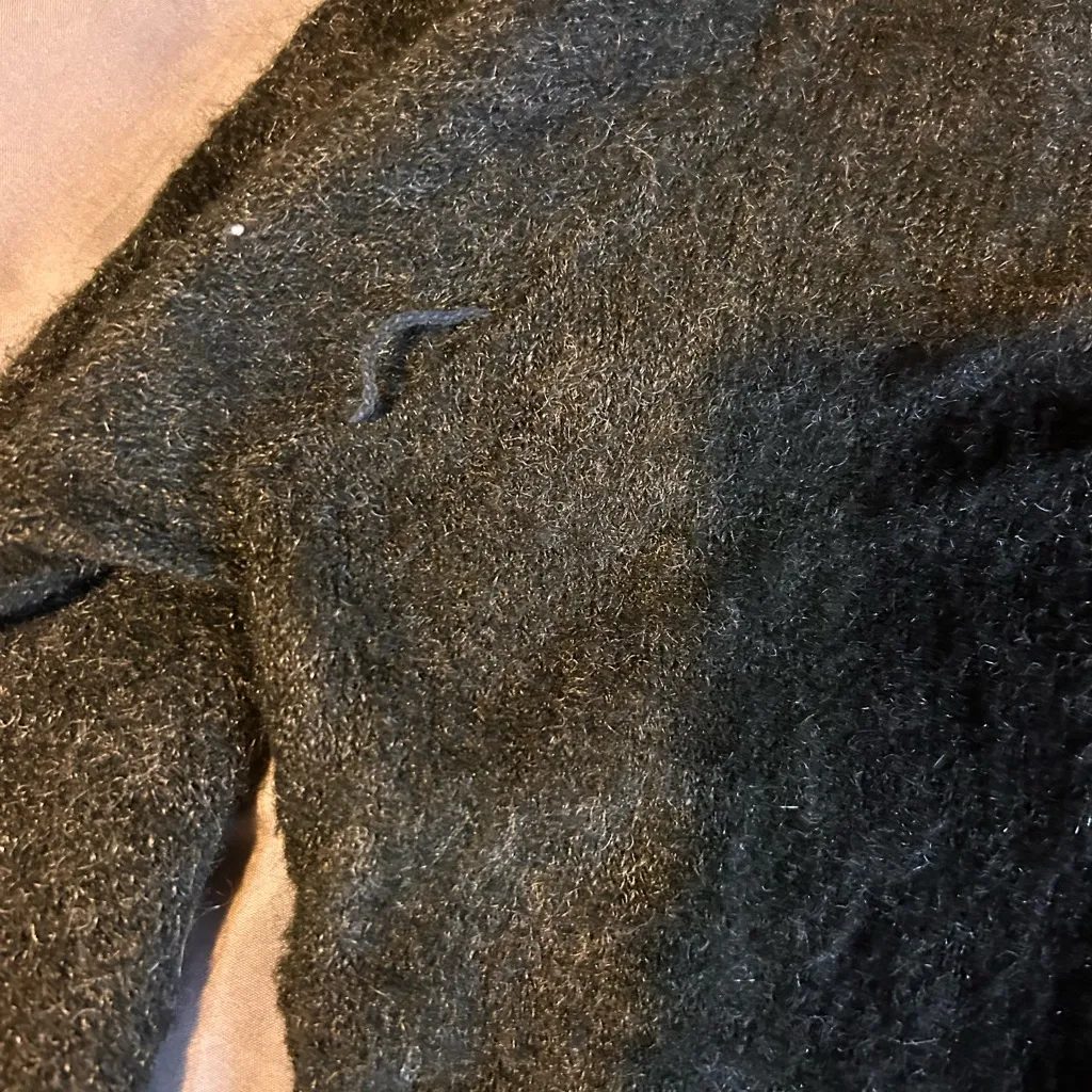 Vintage 1950s 1960s Shaggy Colleen Turtle Neck Sweater Dark Gray Womens Black - Image 7