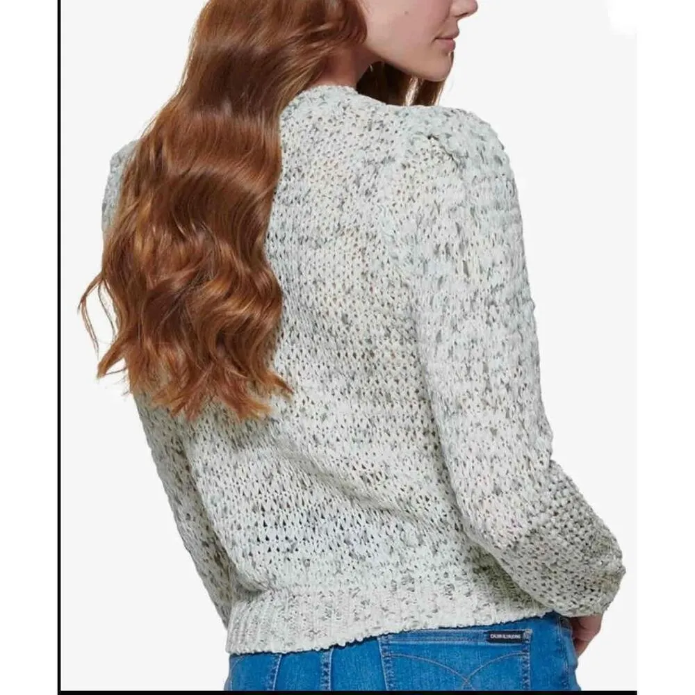 NWT Calvin Klein Beige Speckled Crewneck Sweatshirt Sweater LARGE Women - Image 4