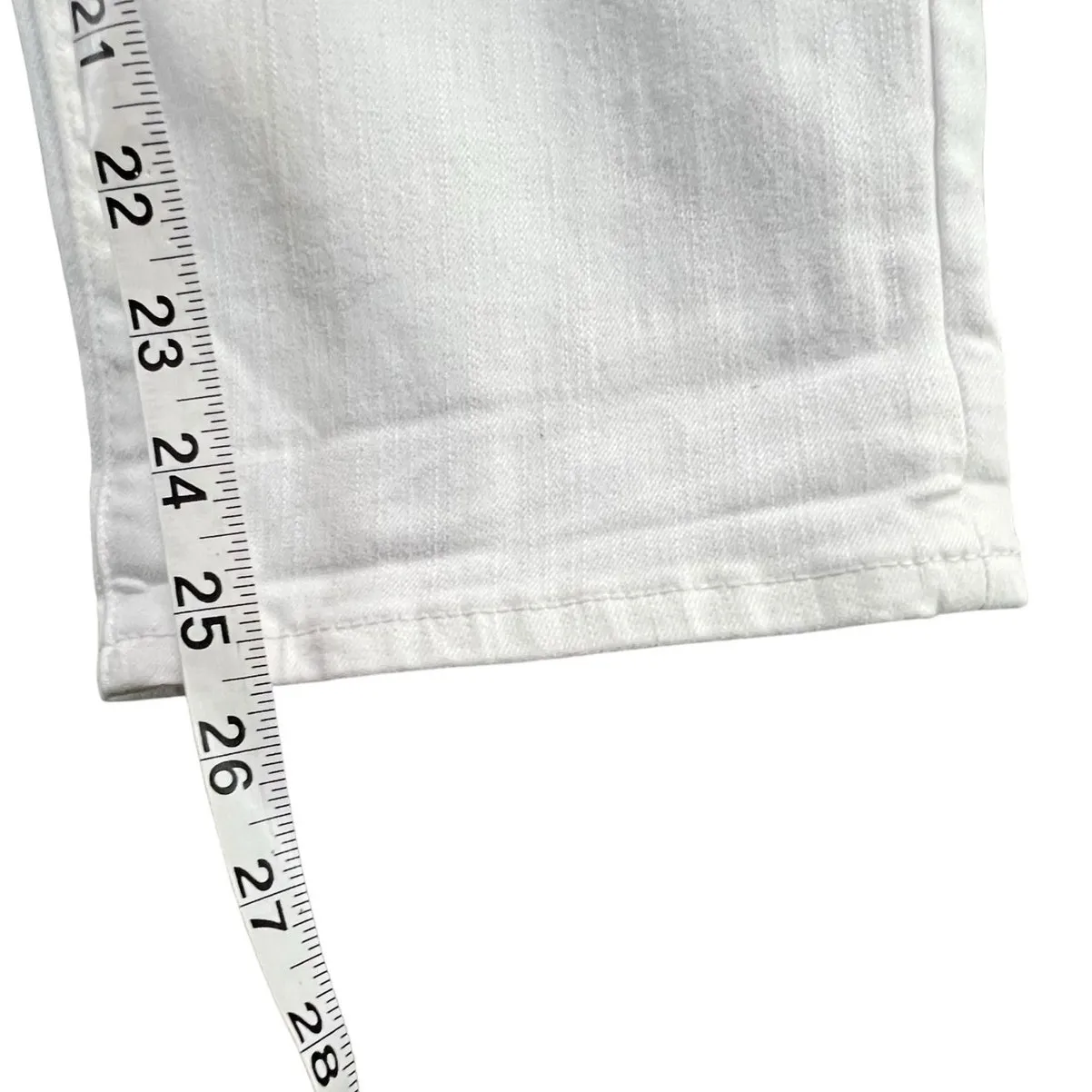 Soft Surroundings Crop Jeans Women M White Denim Stretch High Rise Pull On Pant - Image 7