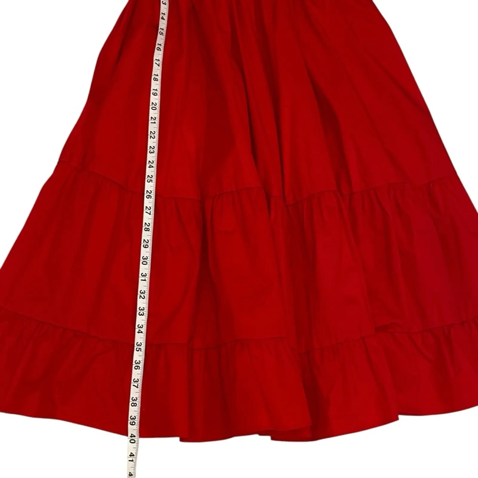 Fate Strapless Dress Large Midi Red Retro Cocktail Bow Party Valentine's Day 50s - Image 13