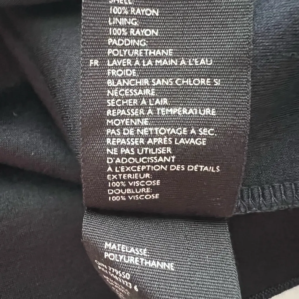 Cos navy blue Scuba Midi Dress Ruffled drawstring Sleeves boxy modest M - Image 5