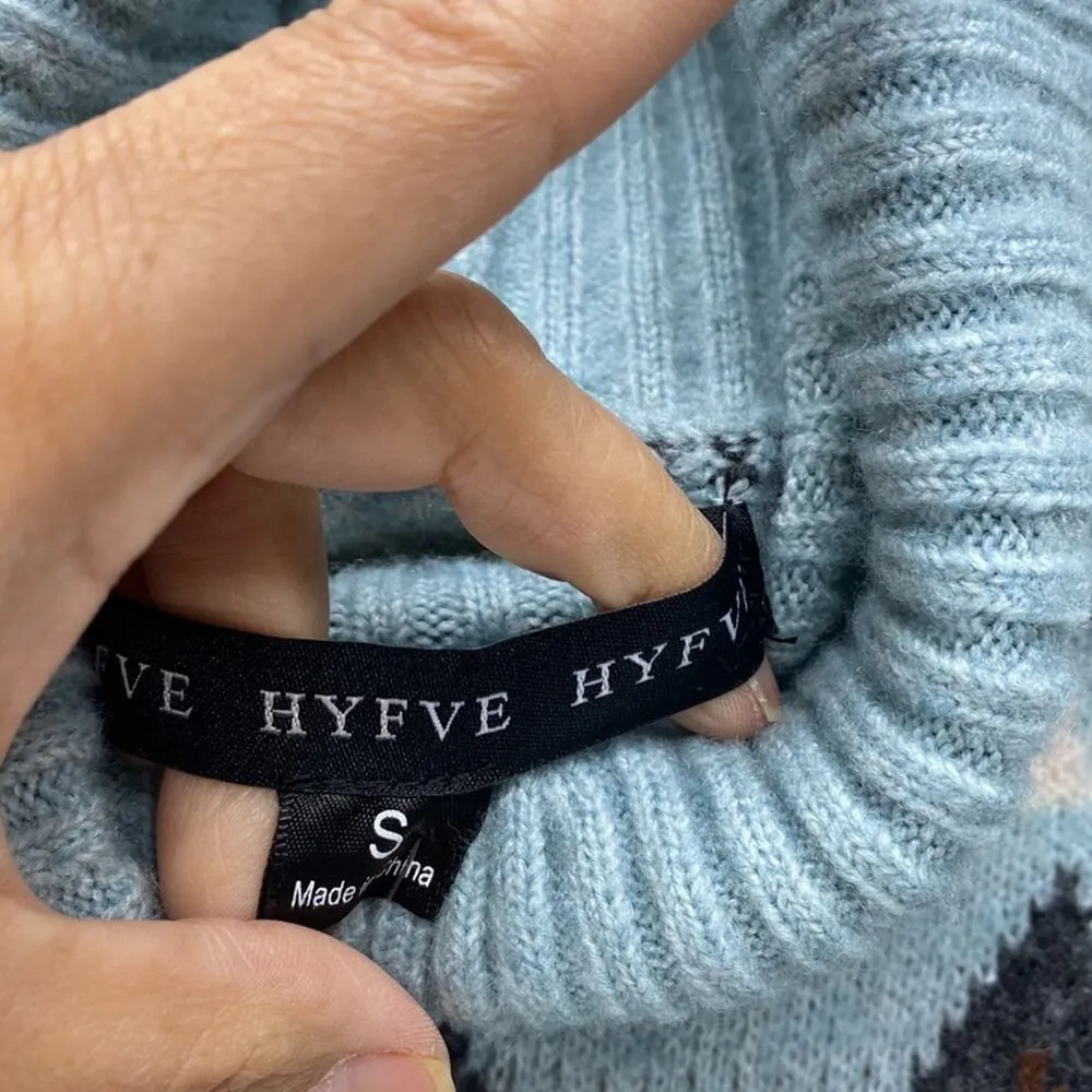 The Hyfve Turtleneck Aztec Sweater oversized longline cozy boot barn sz S - Image 6