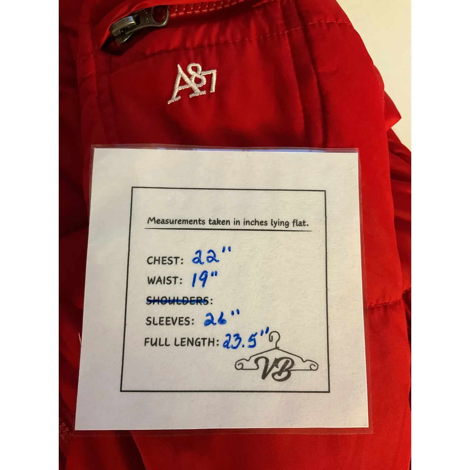 Aeropostale Women's Puffer Lined‎ Hooded Long Sleeve Full Zip Jacket Red Size XL - Image 5