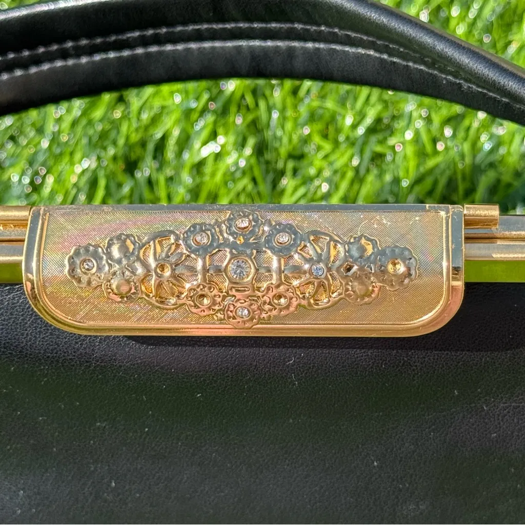 Necessary Objects  Elegant Black Handbag with Gold Accents - Image 11