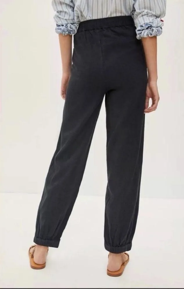 Anthropologie Champlain Linen Blend Black Jogger Pants Size 4 Lagenlook Boho - Image 3