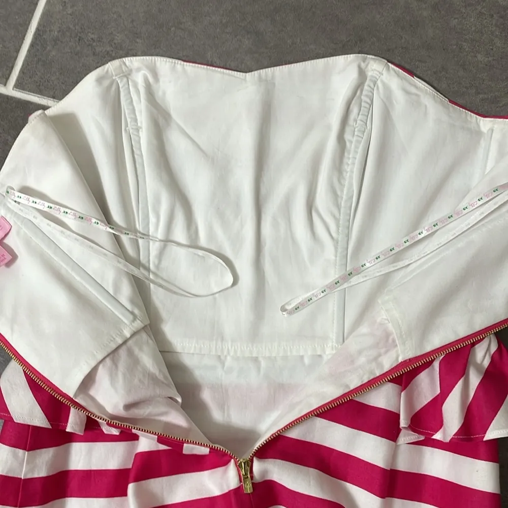 Lilly Pulitzer Azalea Swizzle Stripe Maybell Peplum Dress size 2 - Image 11