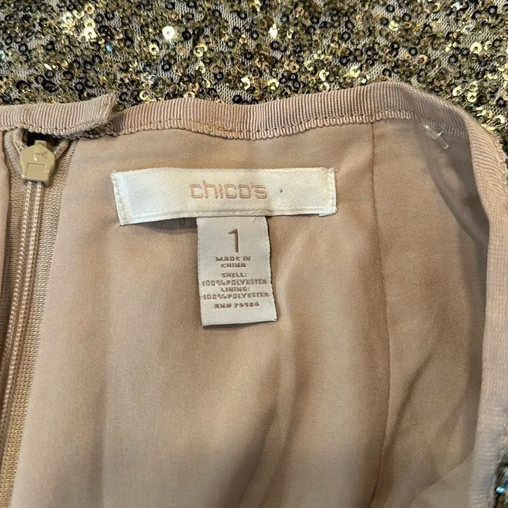  Skirt - Holidays Sequinned Raw Hem - Holiday Chicos size 1 medium - Image 8