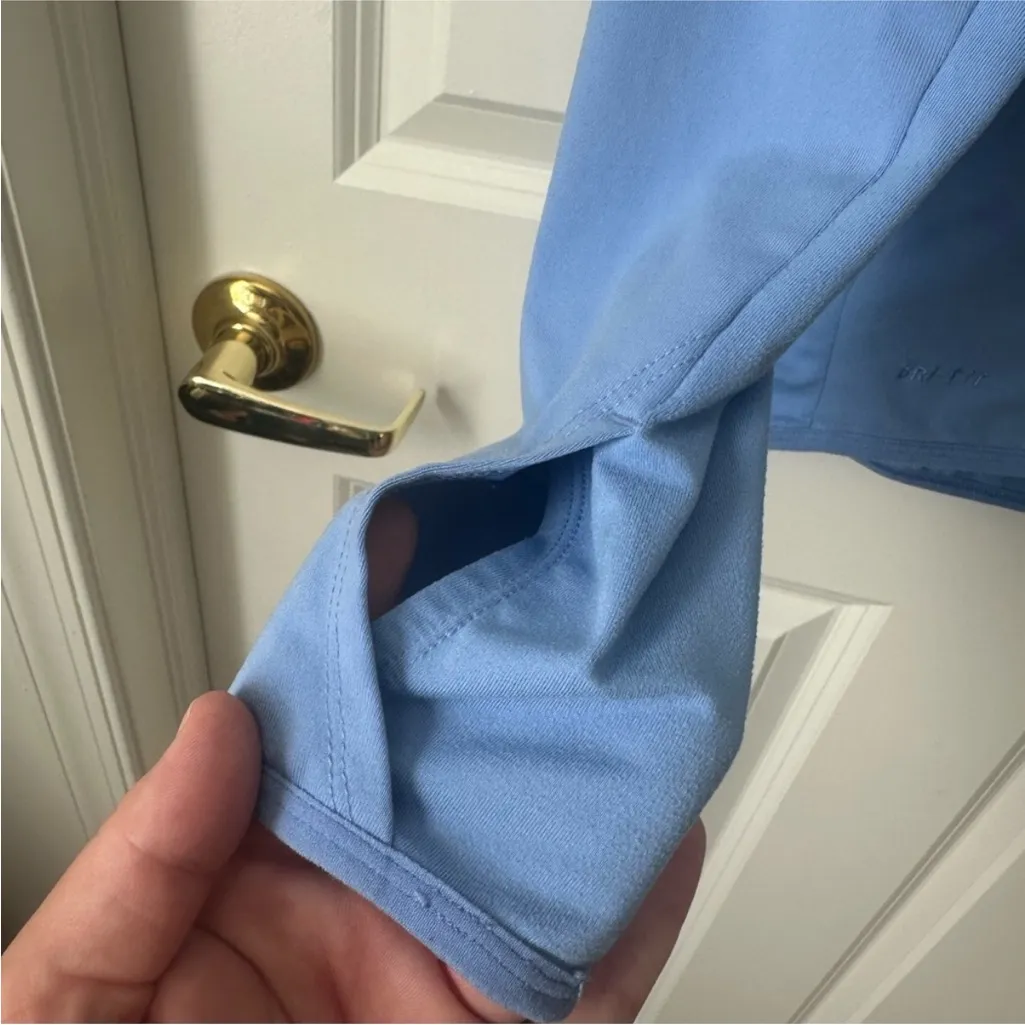 Nike Dri Fit Light Blue Long Sleeve Athletic Workout Jacket Size M - Image 3