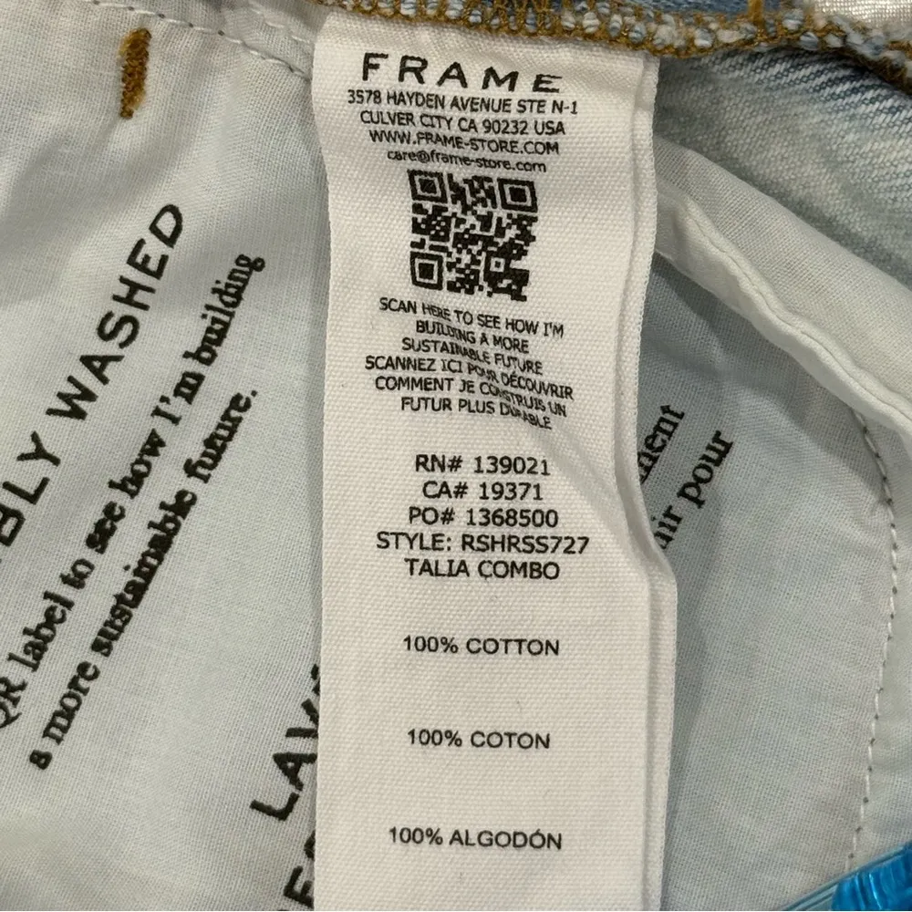 Frame Relaxed Jean Short Size 23 Reverse Side Talia Combo Blue - Image 10