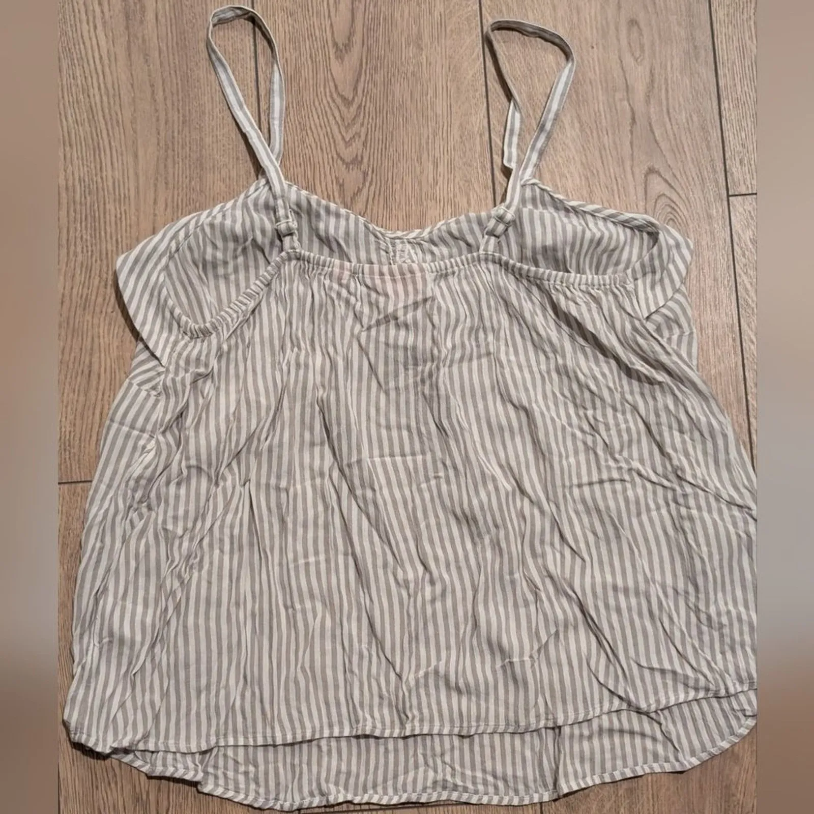 EVRI Tank Top Plus Size 0 0X‎ XL Striped Babydoll Shirt Blouse Tan Cream NEW - Image 5