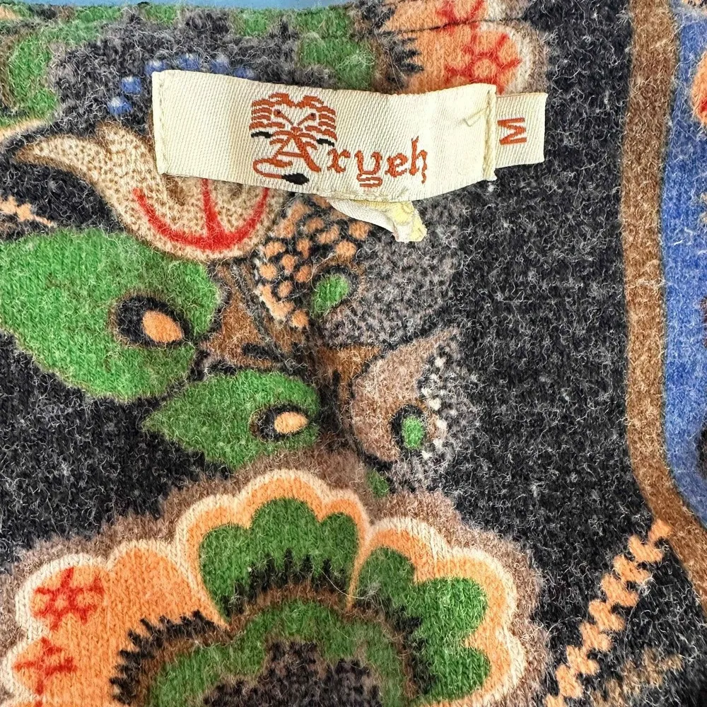 Aryeh Women's Black Sleeveless Floral Zipper Tunic Sweater Dress Size Medium - Image 7