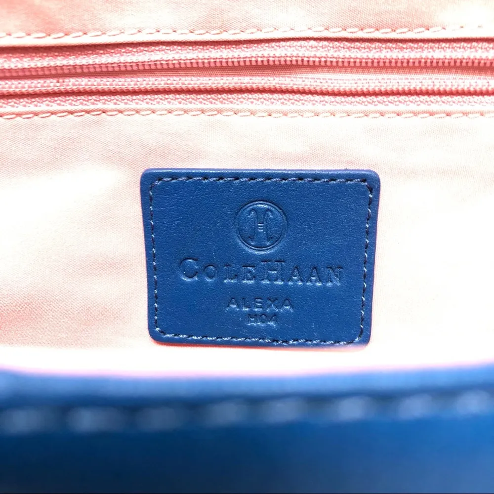 COLE HAAN royal blue roll shoulder bag - Image 9