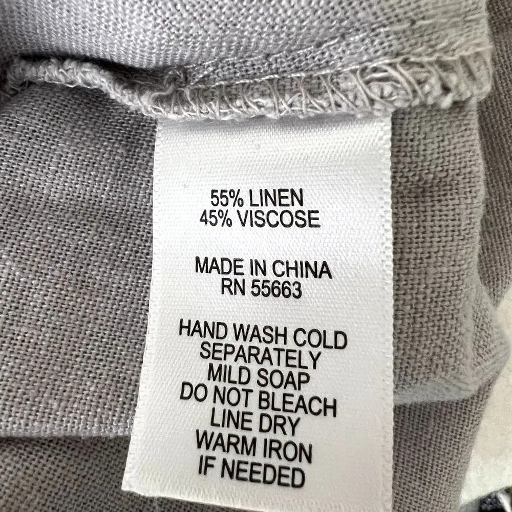 Nicole Miller Linen Gray Button Front Dress - Image 8