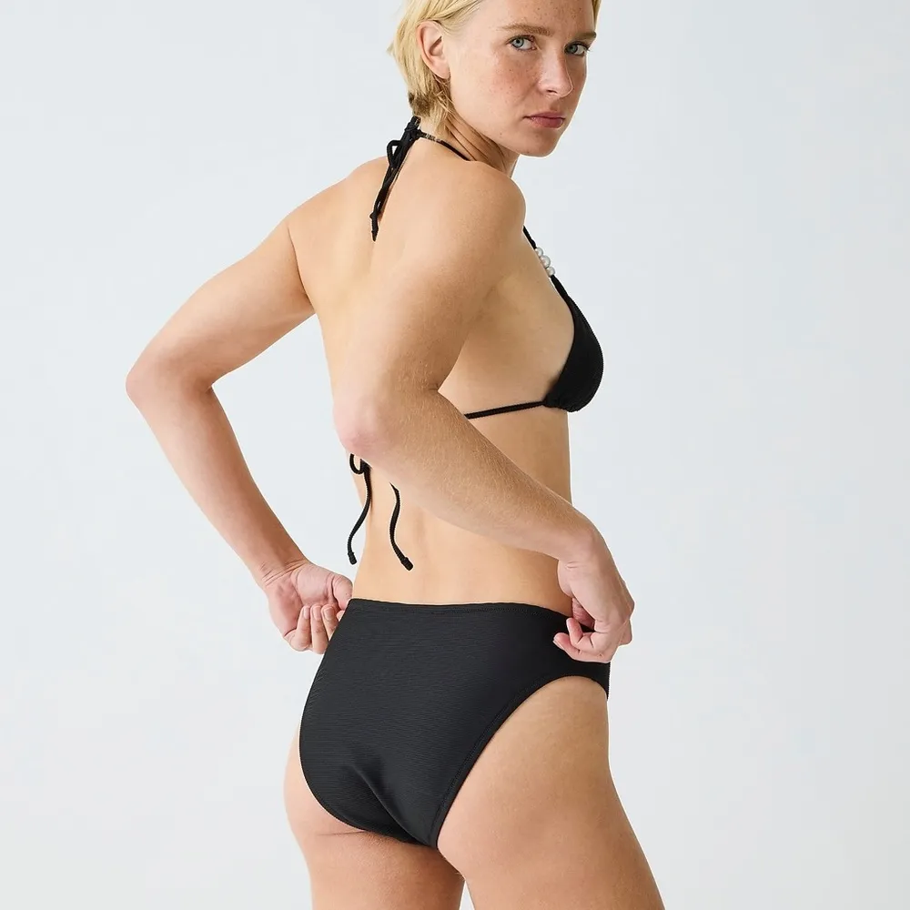 J Crew Ribbed High Rise Cheeky Bikini Swim Bottom Black 3X (22-24) NWT - Image 2