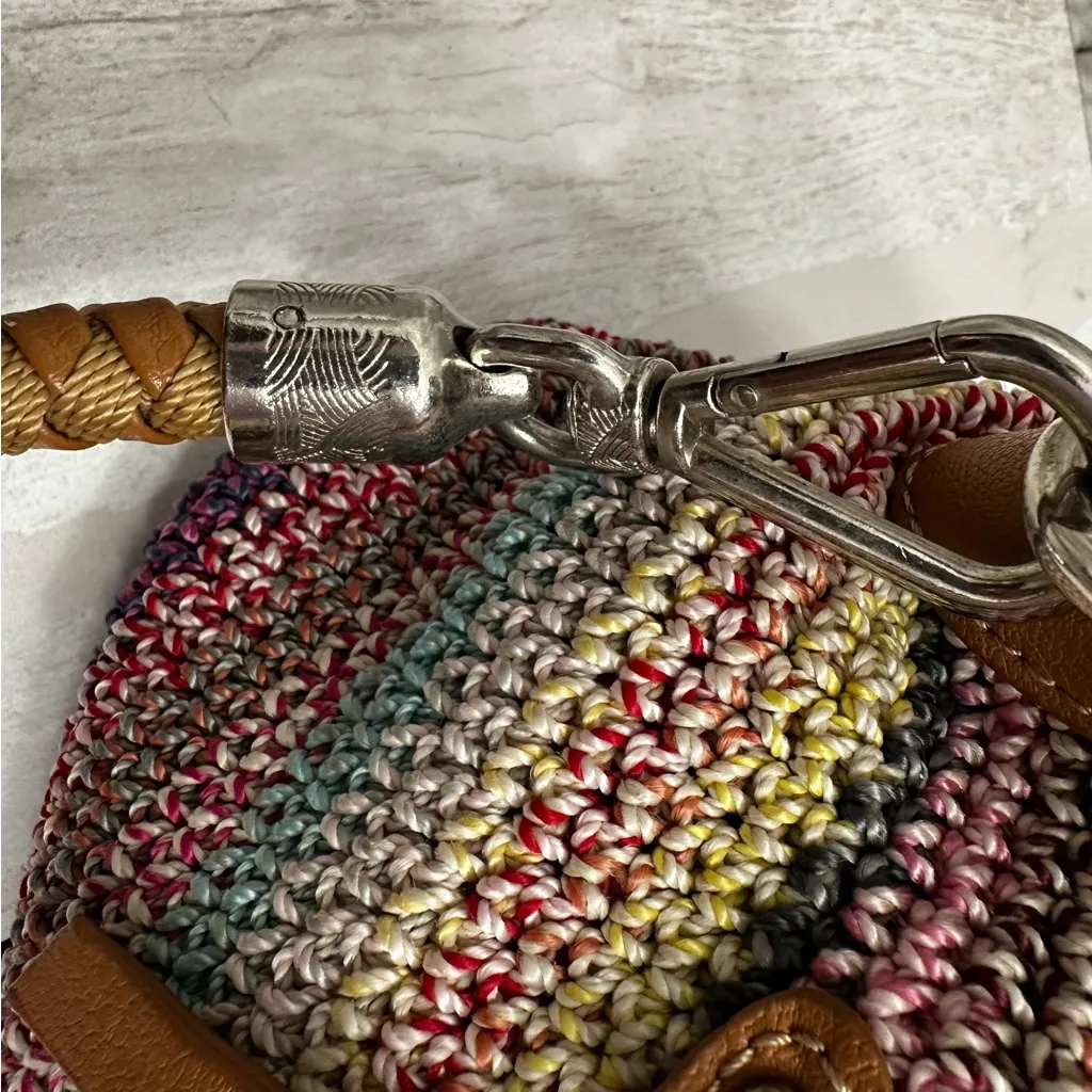 The Sak Multicolor Crochet Shoulder Bag Silver Hardware Y2K Hobo Boho Fairycore - Image 4