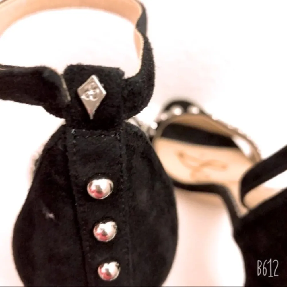 Sam Edelman Ankle Strap Sandals Yoshi Studded Embellished Black Size 11.0M NEW - Image 9