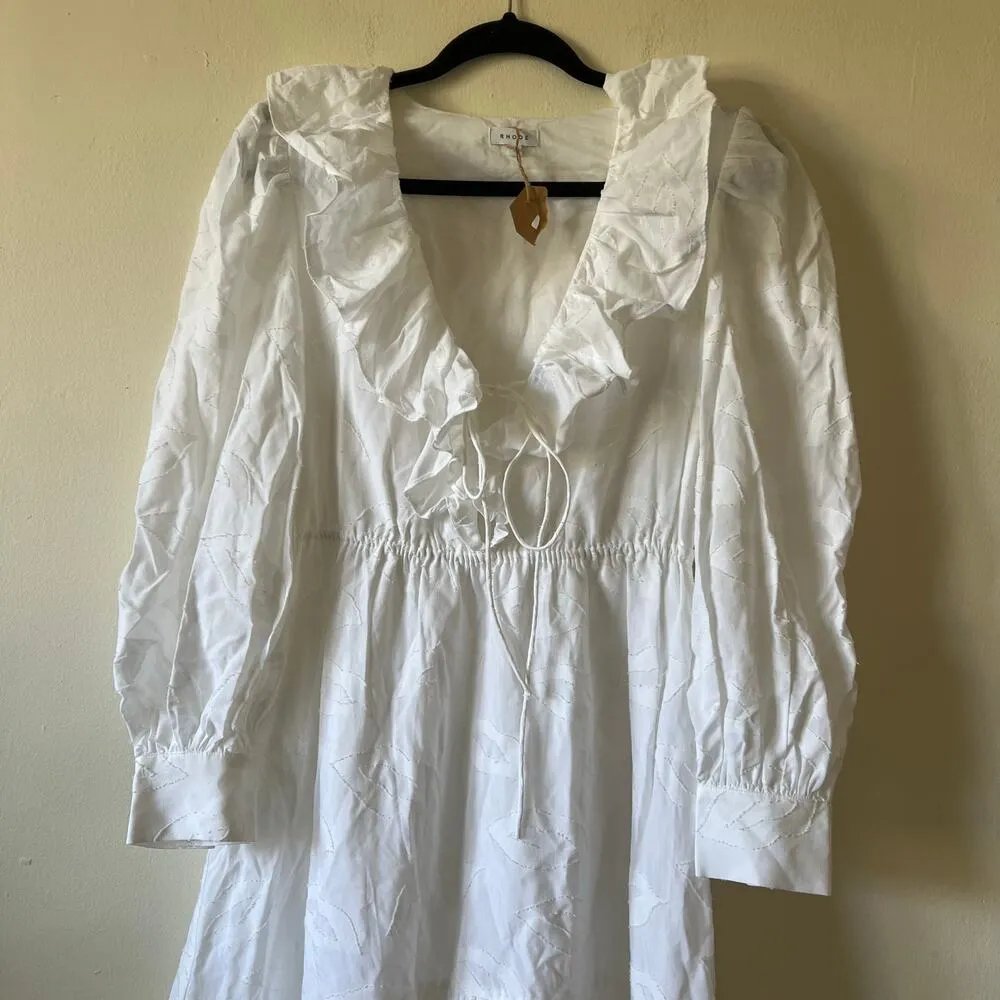 Rhode Resort maxi white dress size S lips print C10 - Image 3