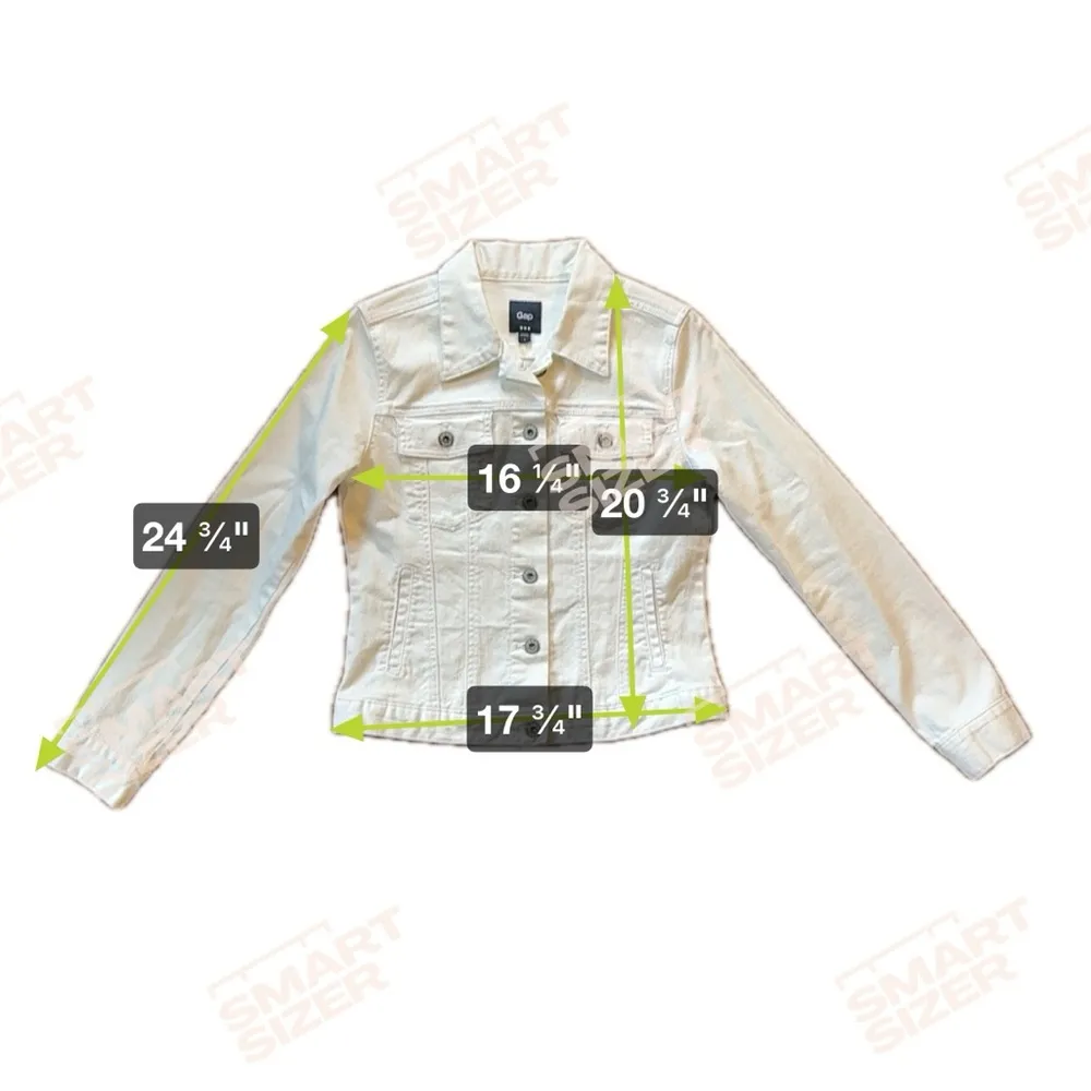 GAP White Denim Button Up Jacket Women’s Size S - Image 4
