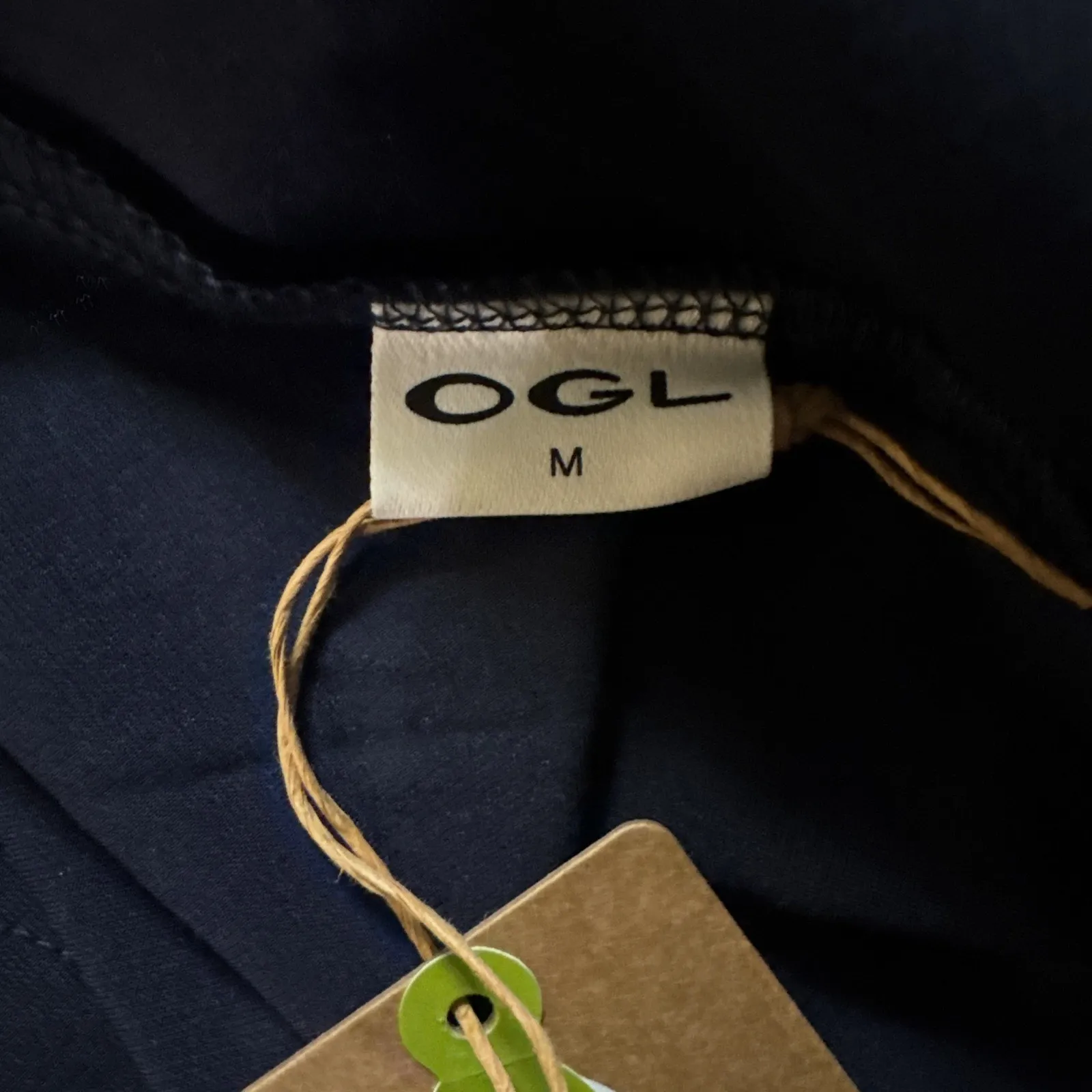 NWT OGL Navy Blue Bamboo V Neck Fit & Flare Mini Brami Dress Pockets Size Medium - Image 12