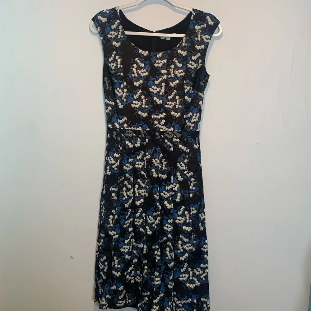 ZAC Zac Posen Cap Sleeve Blue Floral Dress Size 4 - Image 2