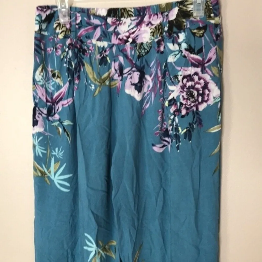 Gypsies and moon dust floral lightweight elastic waist lounge pants size large - Image 2