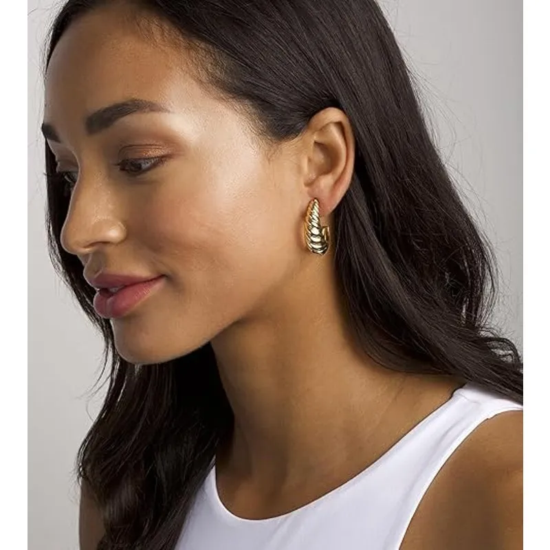 Gold Hoop Earrings Set for Women, 18 Pairs Hypoallergenic - Image 6