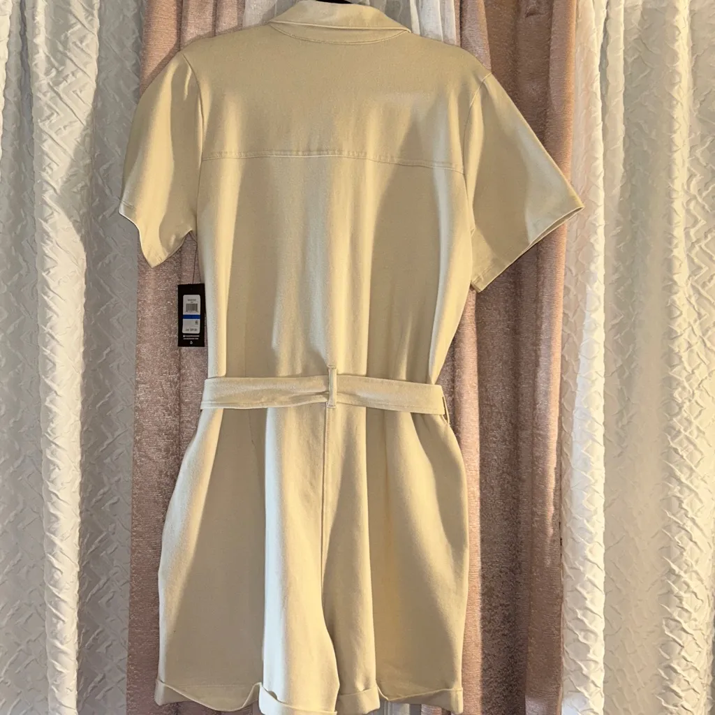 NWT Andrew Marc Size XL Beige Belted Romper - Image 9