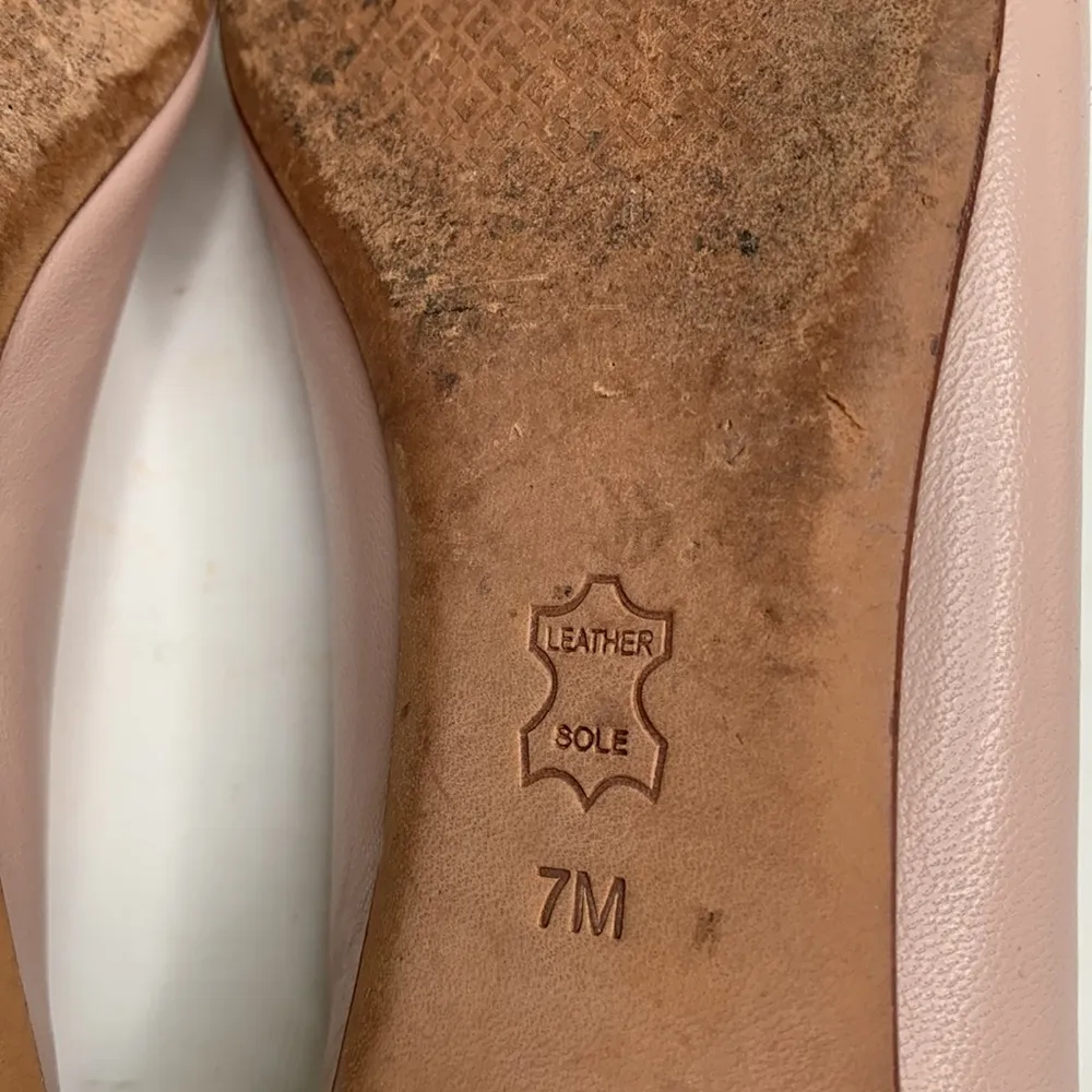 Tory Burch Rosalind Pale Pink Leather Ballet Flat with Bows S-168 Sz 7 - Image 12