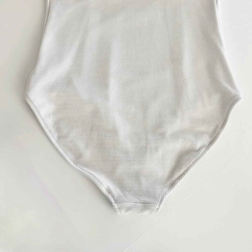 [Old Navy] White Tie Shoulder Piqué Underwire One Piece Swimsuit Size Large L - Image 9