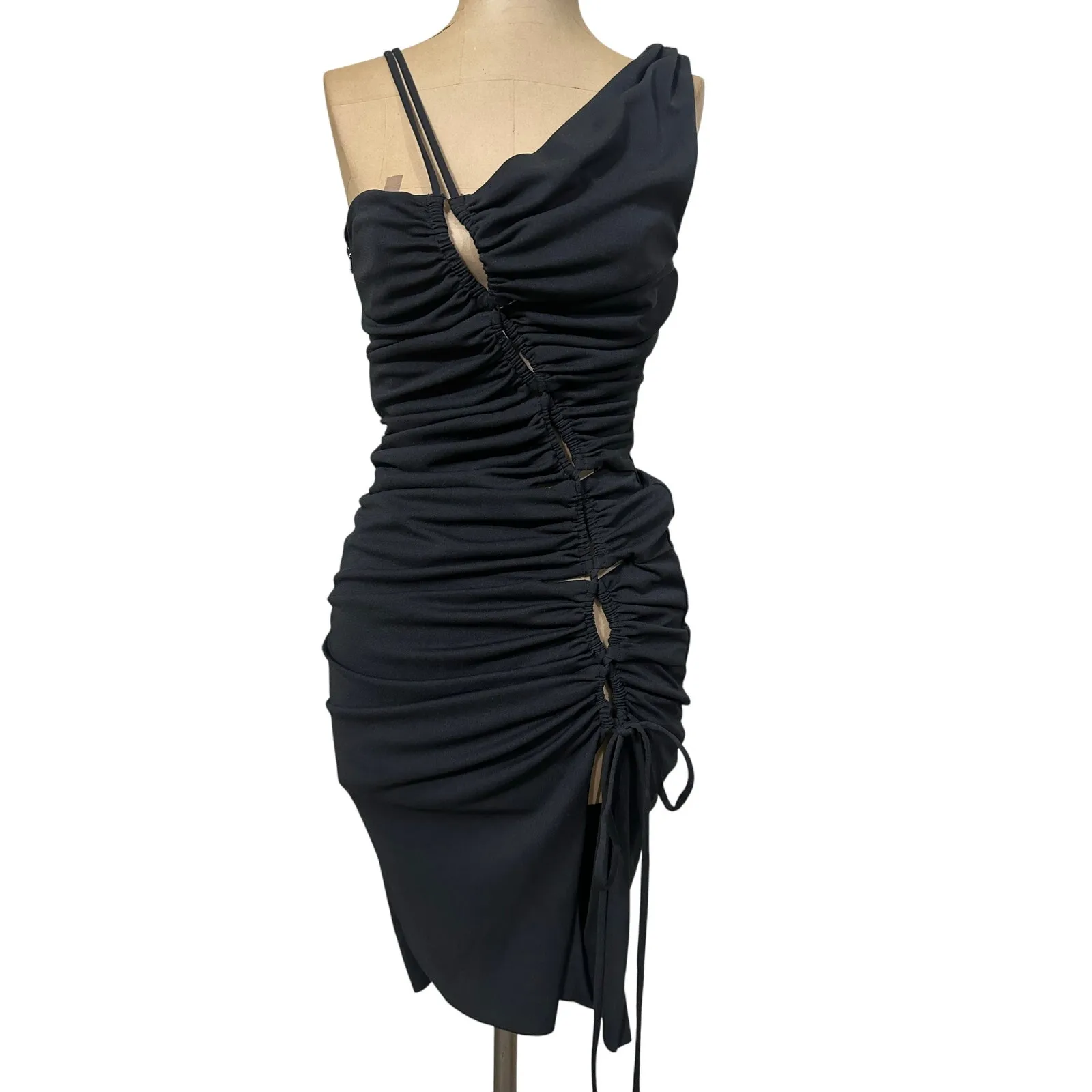 NICHOLAS Prisha Jersey Mini Dress Altered Black Size 2 - Image 2