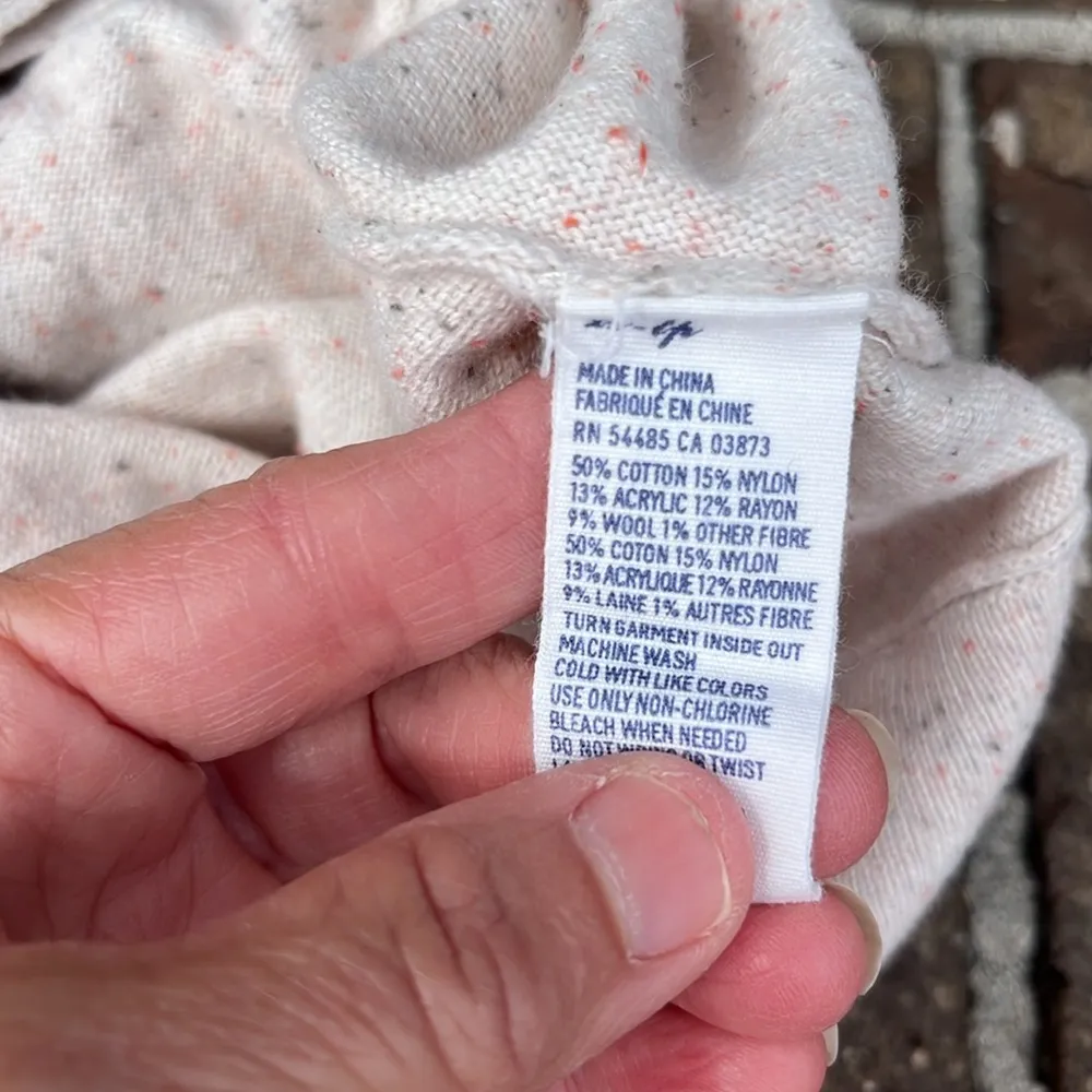 Oversized American Eagle Oatmeal Speckled Sweater - Image 9