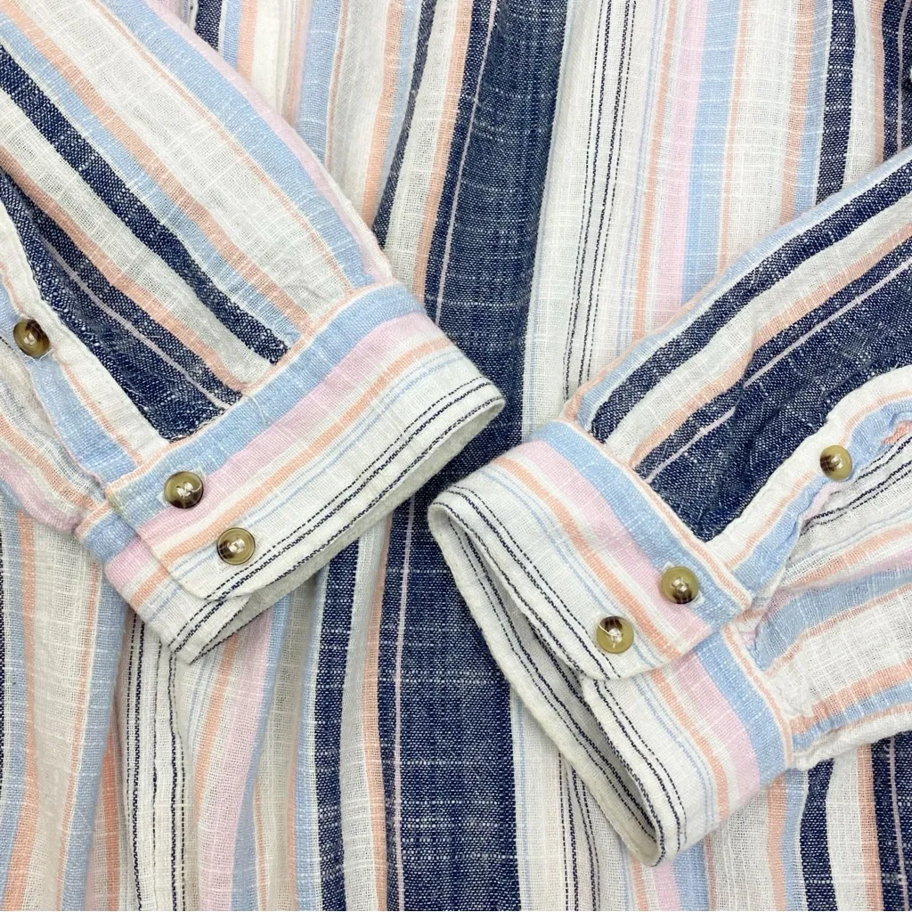 Xirena Emersyn Cotton Dress Horizon Multi Stripes Beach Coastal Mini Blue Size L - Image 7