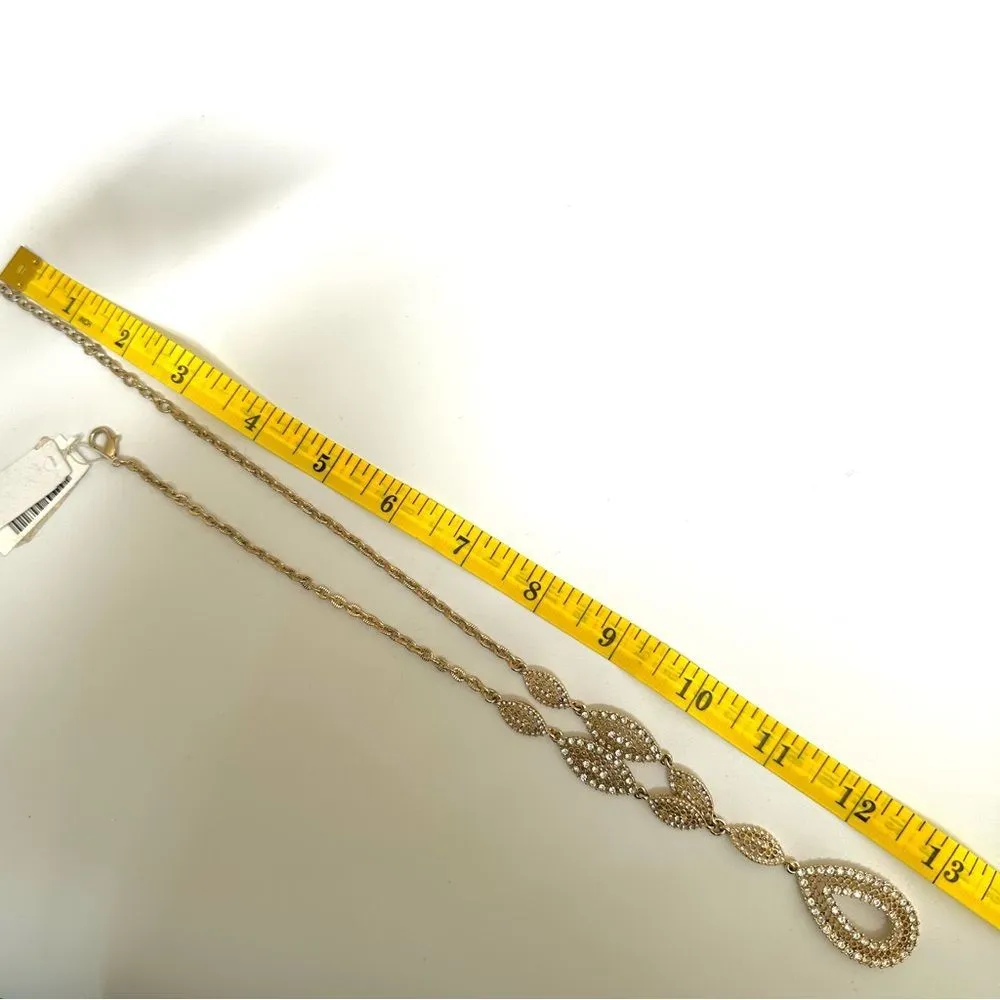 Charter club gold tone rhinestone teardrop pendant necklace - Image 12