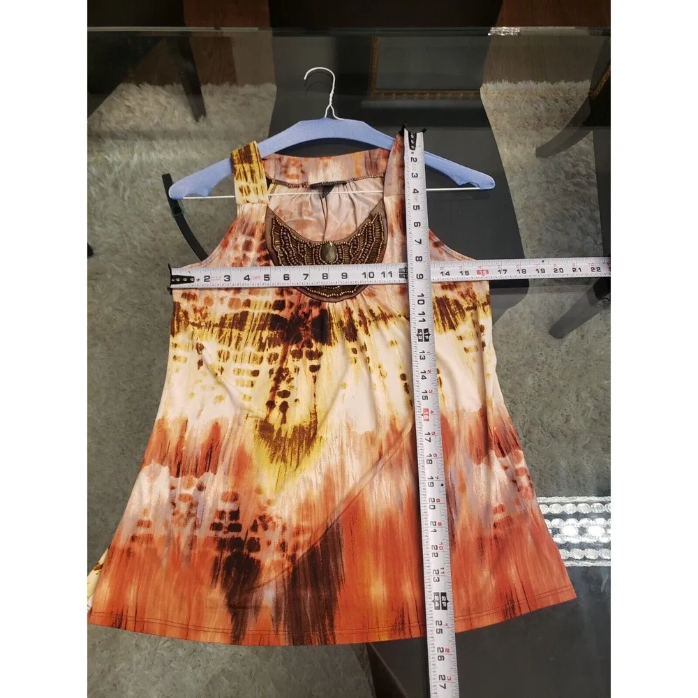 B. Wear Women's Multicolor Beaded Round Neck Sleeveless Casual Top Blouse Size M Size M - Image 11