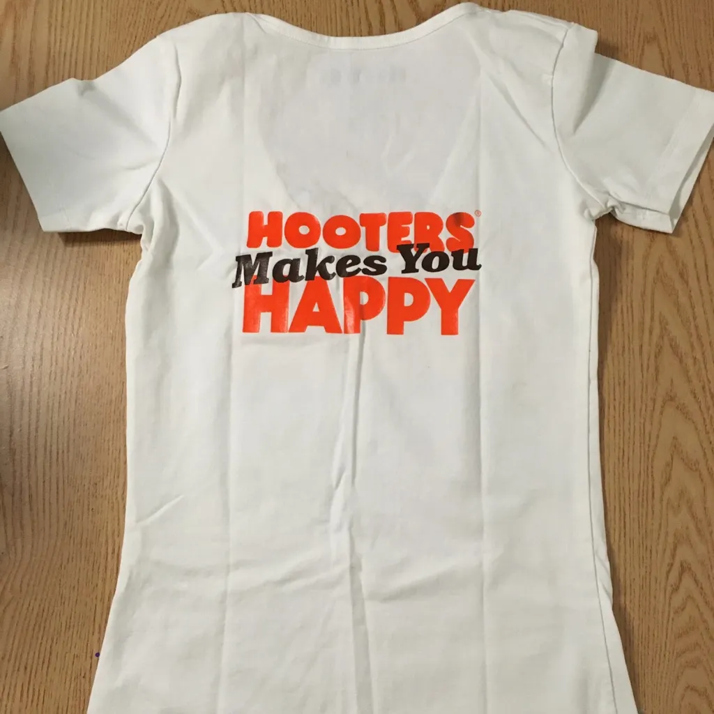 B26 #21 Hooters Girl Worn Super Sexy V-Neck T-shirt Stretchy Soft Size Xxs Xs - Image 5