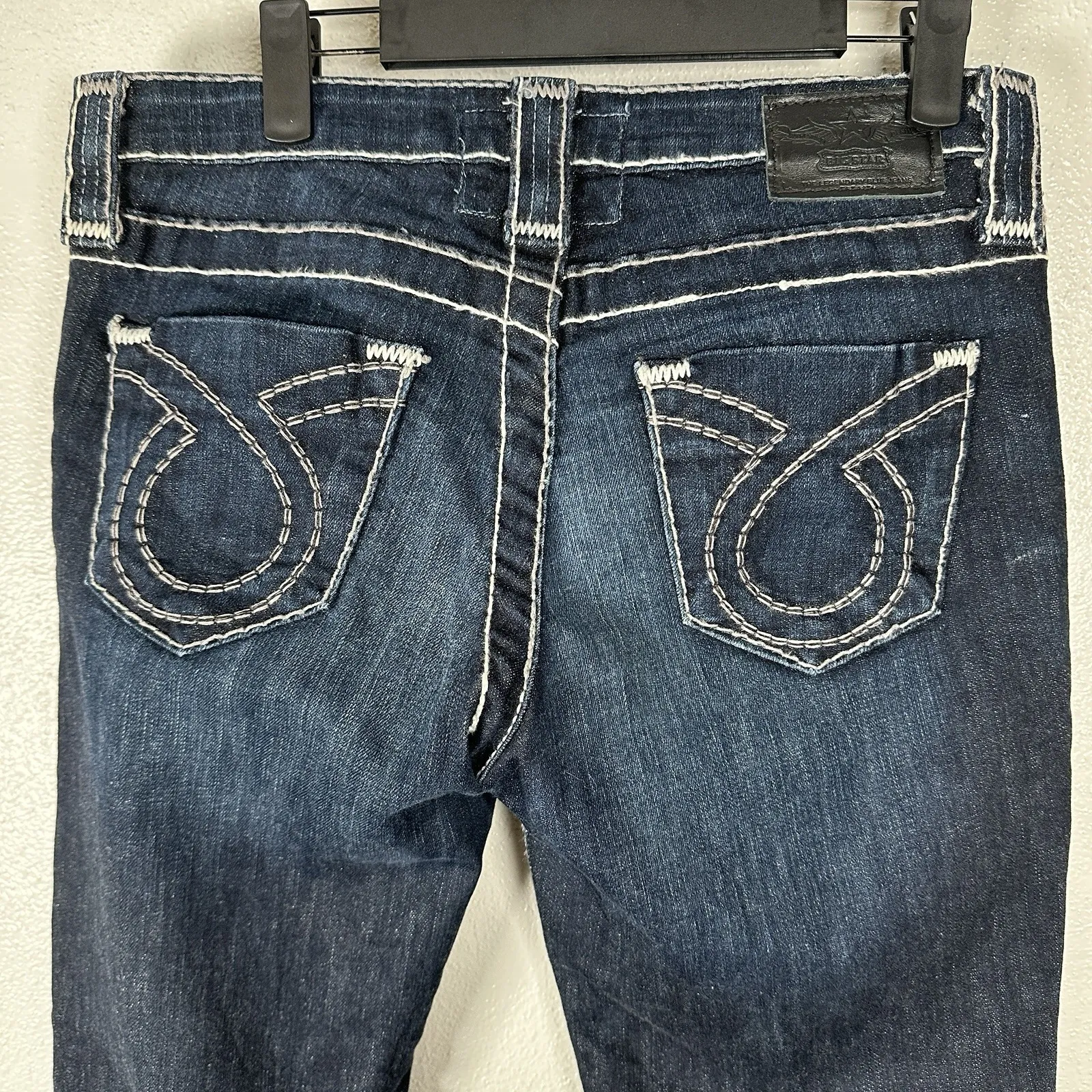 Big Star Miki Boot Cut Jeans Womens 28Short Low Rise Dark Wash Thick Stitch - Image 4