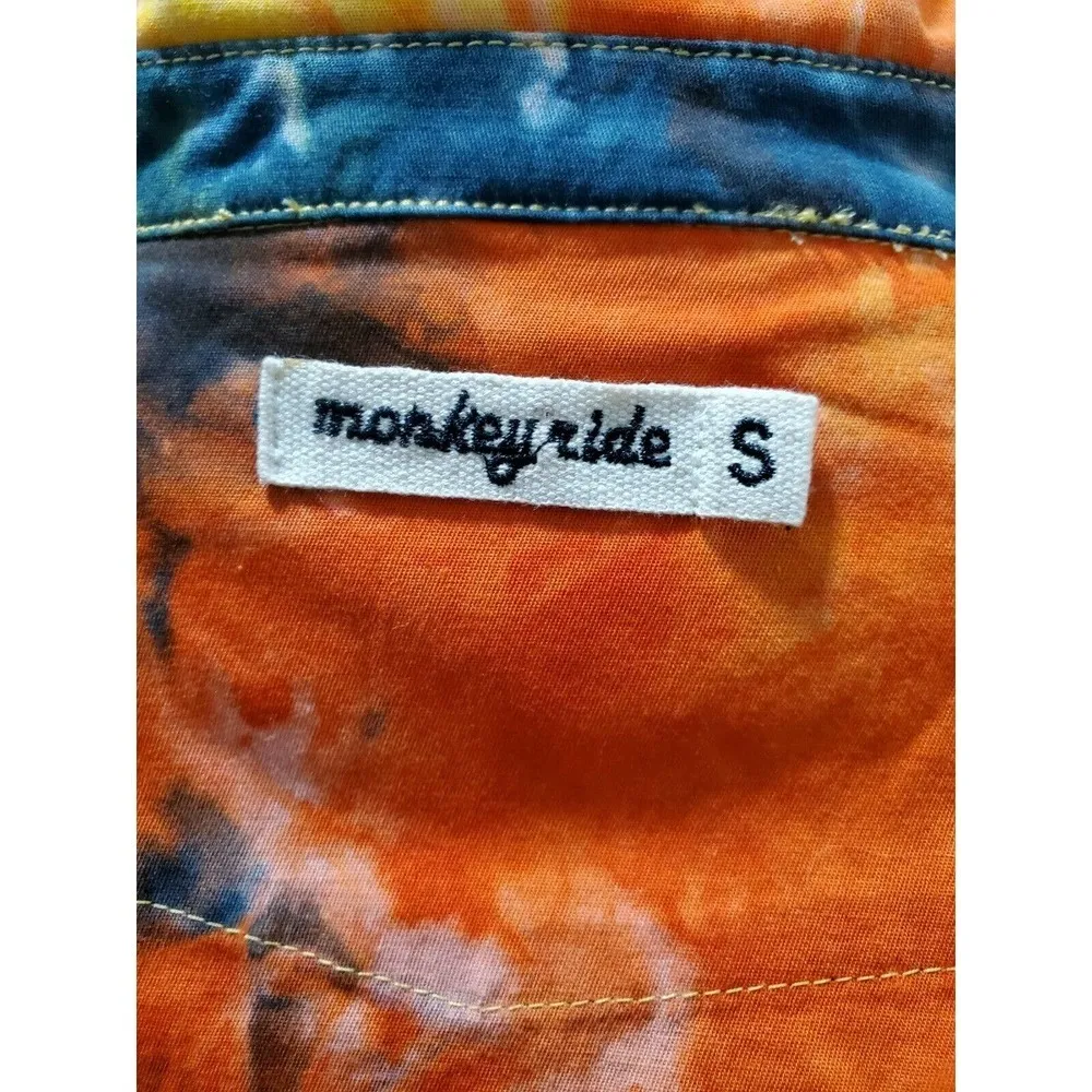 Monkey Ride Jeans Women's Multicolor Cotton Long Sleeve Collared Casual Jacket S - Image 9