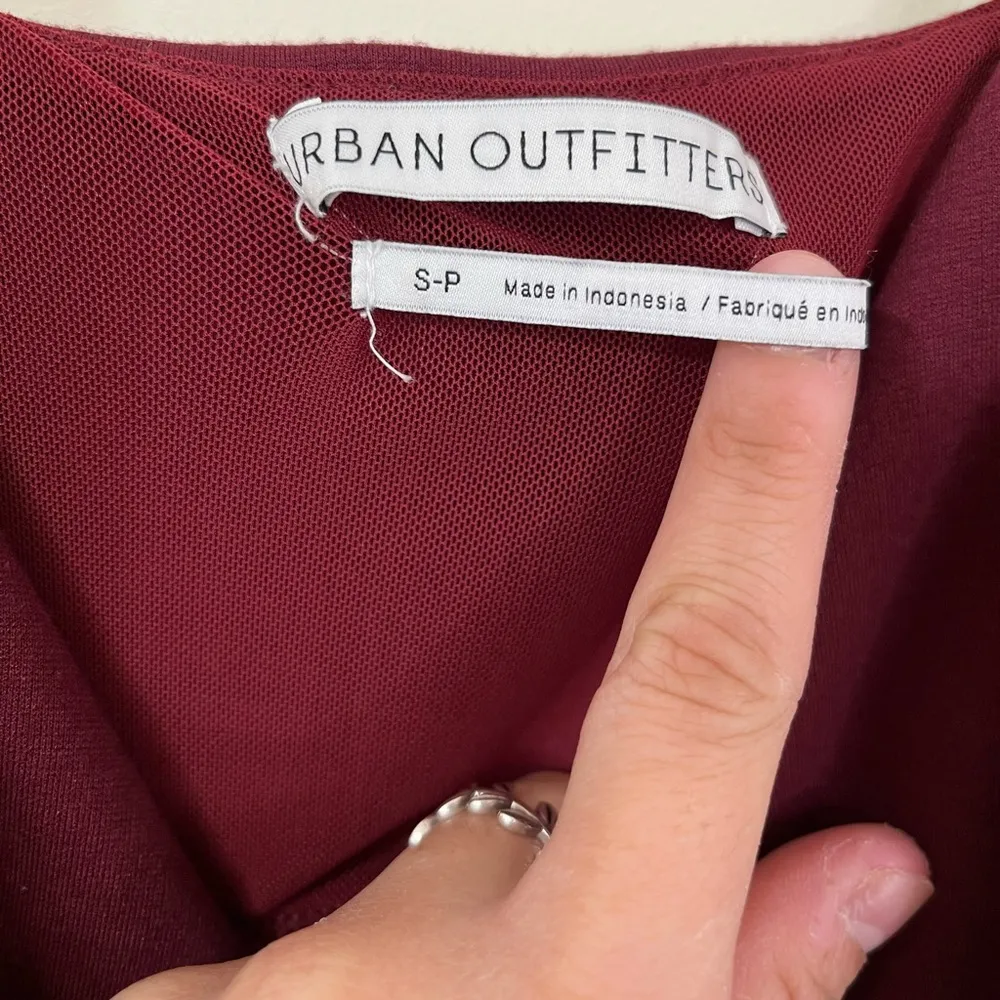 Urban Outfitters Ponte Lace Up Mini Dress in Burgundy - Image 7