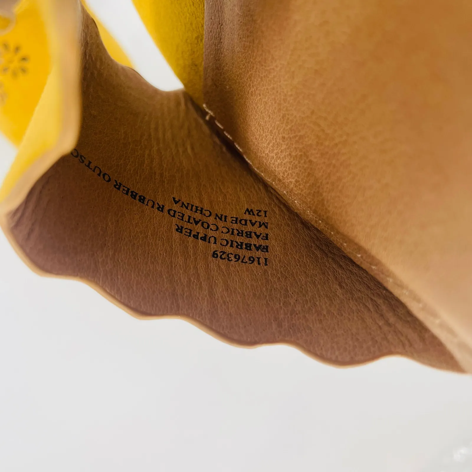 Torrid Yellow Gold Wedge Espadrille Sandals Ankle Strap Cutout Floral Size 12W - Image 6