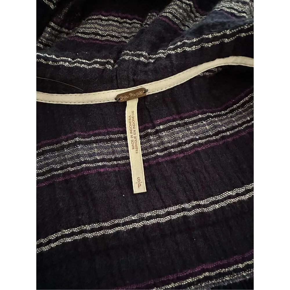 Free People Women’s Small Rolling Clouds Hooded Top In Navy - Image 4