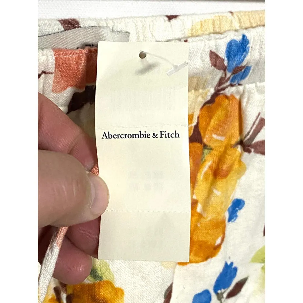 Abercrombie & Fitch Floral Pull On Shorts Linen Blend Womens Small Regular NWT - Image 7