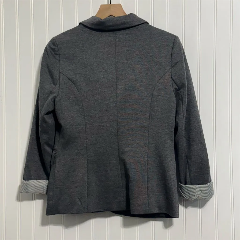 NWOT Jules & Leopold Gray Blazer M Stretch Roll Cuff Corporatecore Quiet Luxury - Image 2