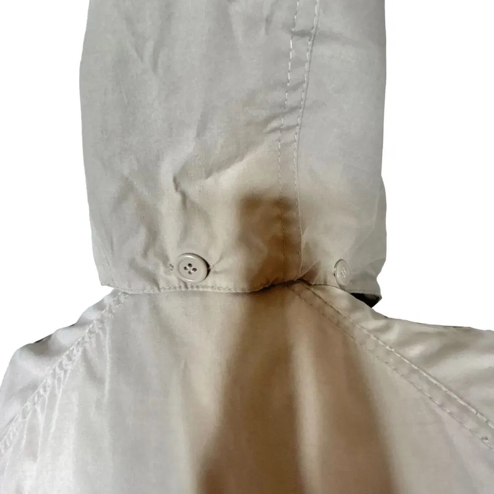 LONDON FOG Womens Size S Khaki Cotton Utility Jacket Lightweight Detachable Hood - Image 5