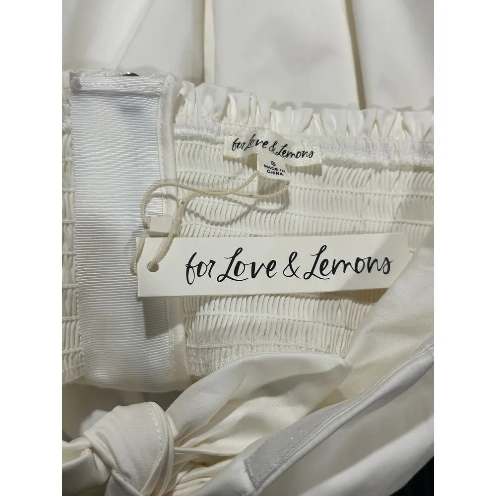 For Love & Lemons Saint Lucia Off The Shoulder White Mini Dress Size Small NWT - Image 4