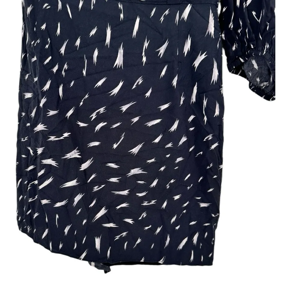 IRO Akubra Dress size FR 36 One Shoulder Mini One 3/4 Sleeve Party Black White - Image 9