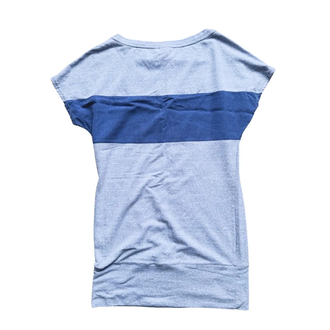 Athleta Energize Yoga Tunic Dress Top Small Casual Stretchy Fit Blue Striped - Image 4