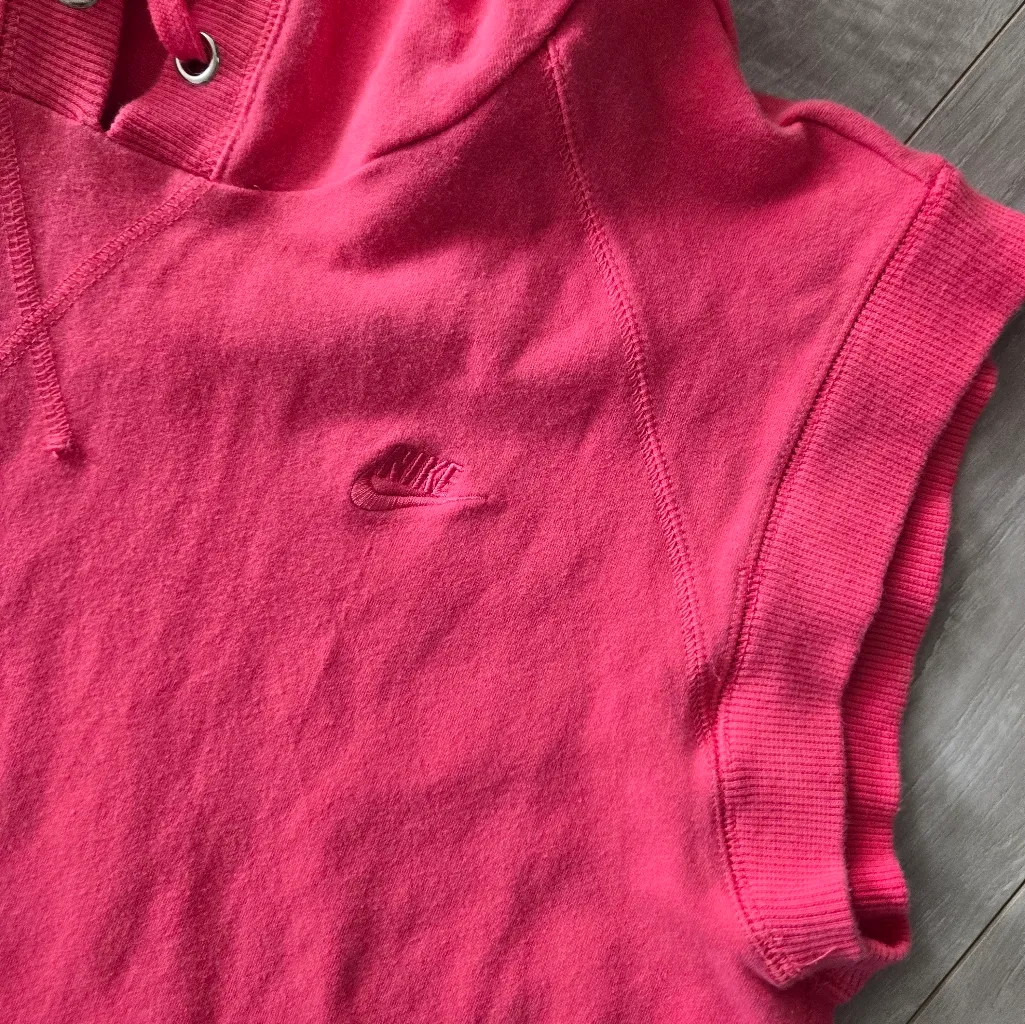 Nike Hoodie Vest Sleeveless Sweatshirt Pink Women’s Size Large sporty activewear - Image 6