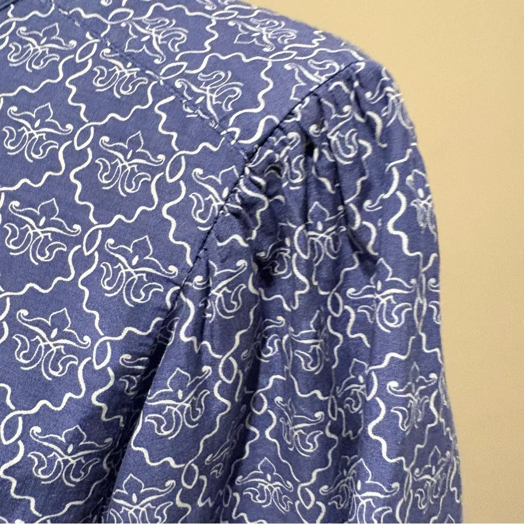 J. McLaughlin White Baloon sleeves button down shirt size L - Image 12