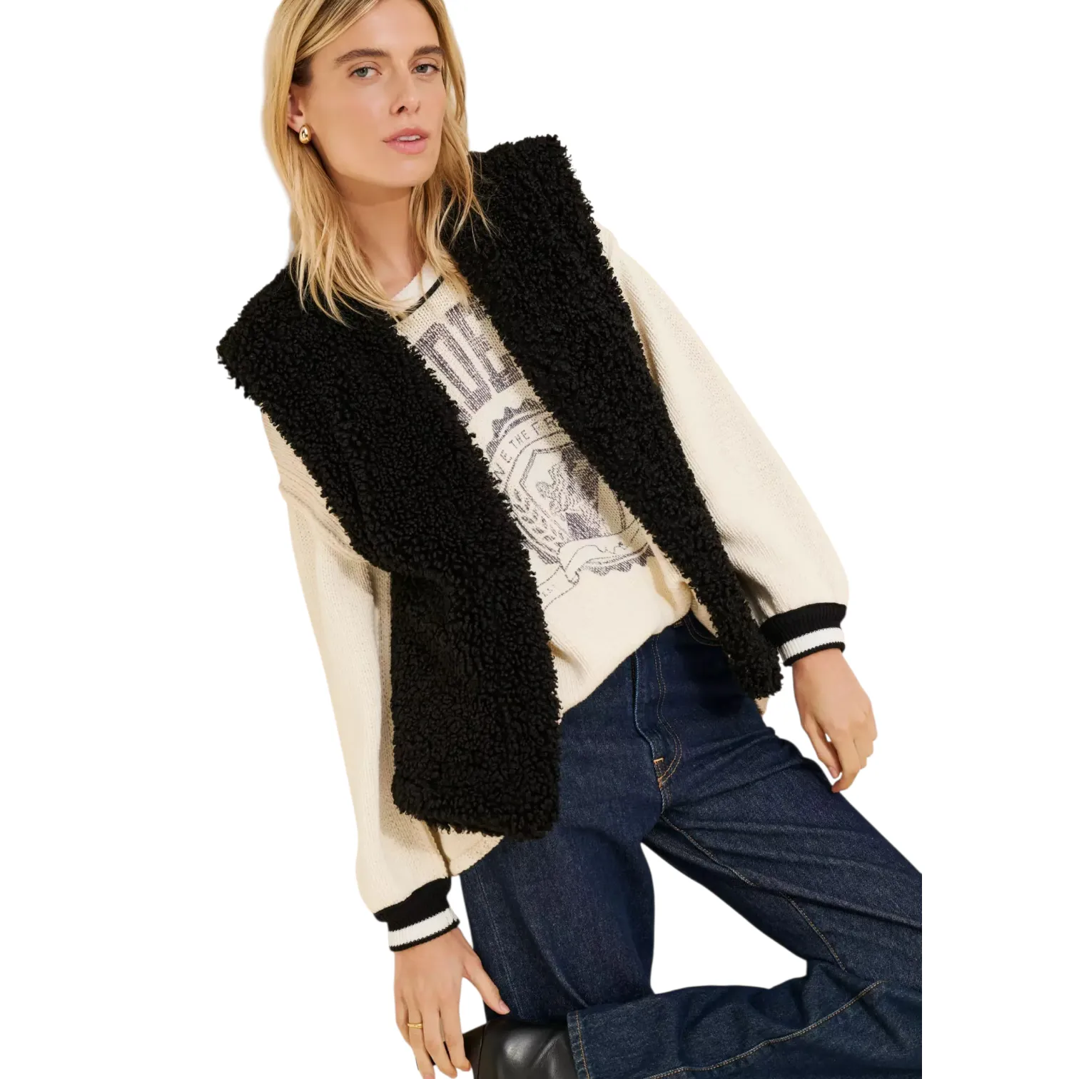 WeWoreWhat Womens Reversible Vegan Leather Sherpa Vest Jacket Size Medium NWT - Image 2
